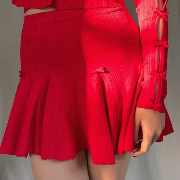 Dresses & Skirts - LSF Meryl Rib Pointelle Mini Skirt - Candy Apple